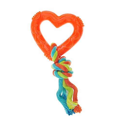 Chomper Mini Rope TPR Heart Orange
