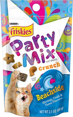 Friskies Party Mix Crunch Beachside Cat Treats, 2.1-oz