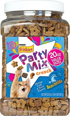 Friskies Party Mix Crunch Beachside Cat Treats, 20-oz jar