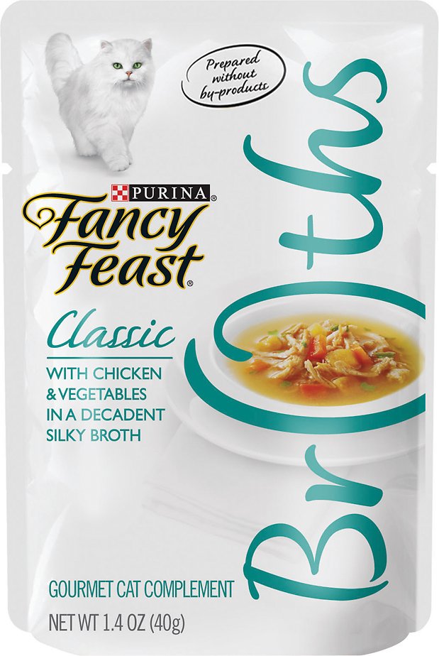 Fancy Feast Classic Broths with Chicken & Vegetables Supplemental Cat Food Pouches, 1.4-oz (Size:  1.4-oz)