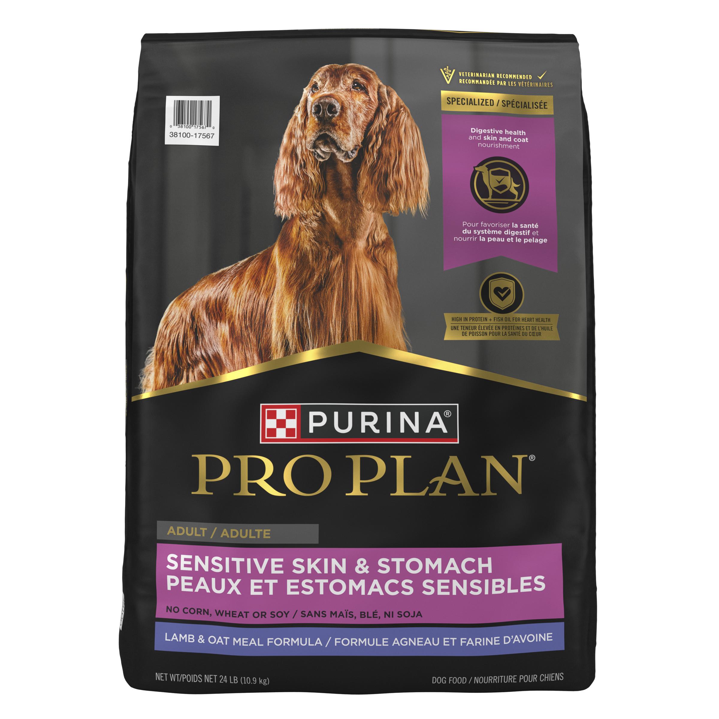 Purina Pro Plan Sensitive Skin & Stomach Lamb & Oat Meal Adult Dry Dog Food, 24-lb