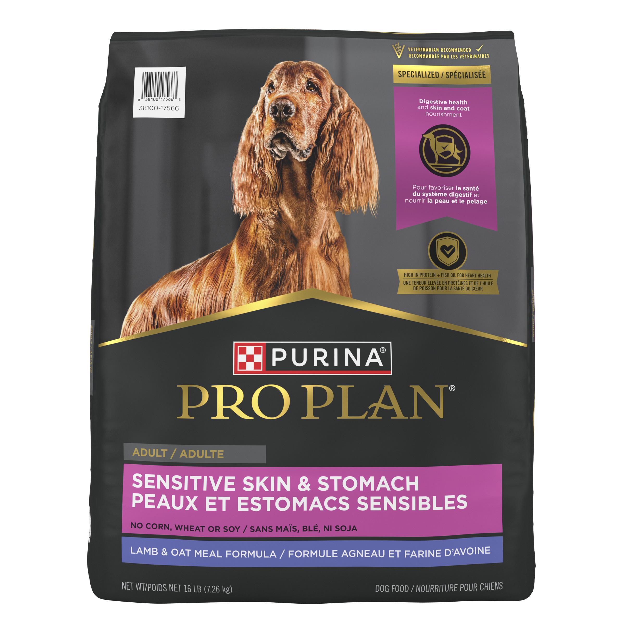 Purina Pro Plan Sensitive Skin & Stomach Lamb & Oat Meal Adult Dry Dog Food, 16-lb