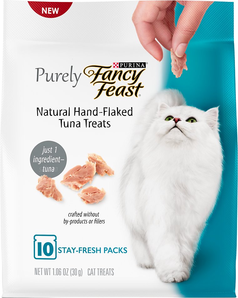 Purely Fancy Feast Natural Hand-Flaked Tuna Cat Treats, 1.06-oz pouch (Size:  1.06-oz pouch)