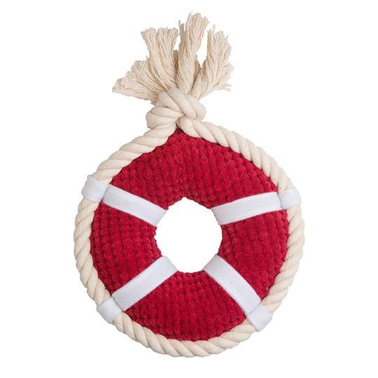 Patchwork Pet Life Preserver Dog Toy, 8-in