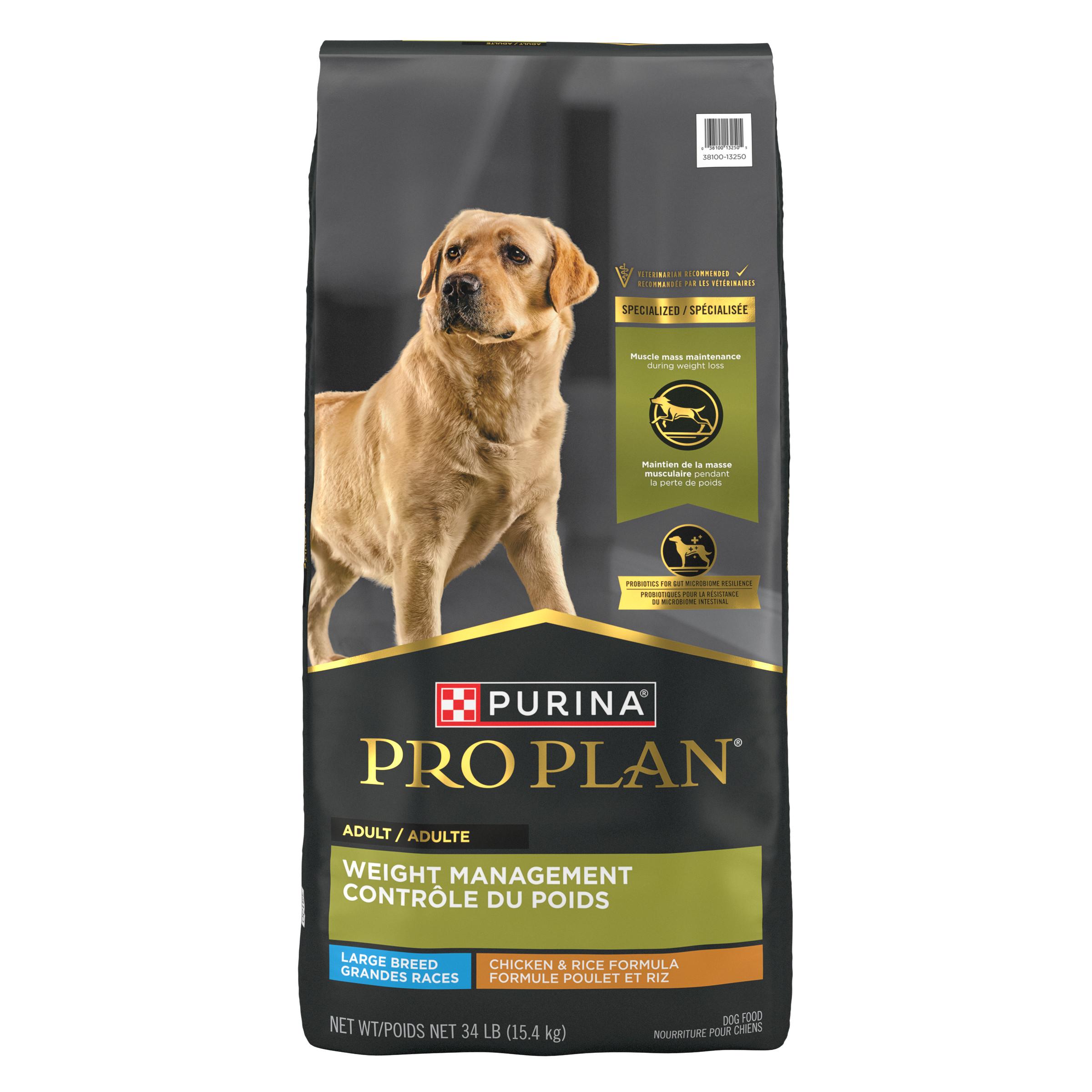 Purina Pro Plan Weight Management Chicken & Rice Large Breed Adult Dry Dog Food, 34-lb (Size: 34-lb)