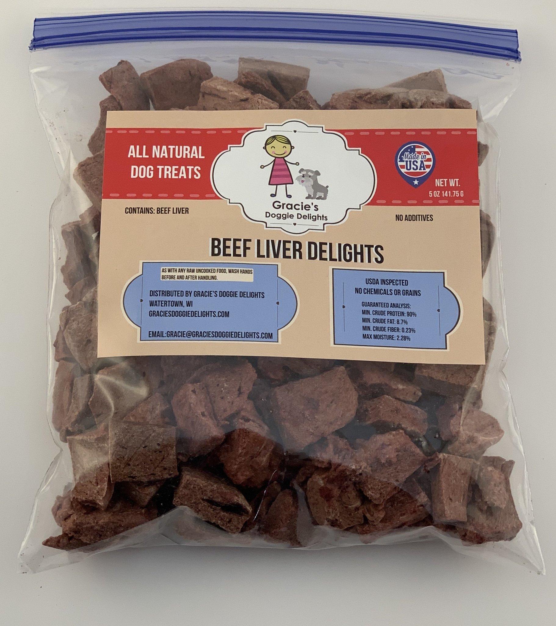 Gracie's Doggie Delights Beef Liver Freeze-Dried Dog Treats