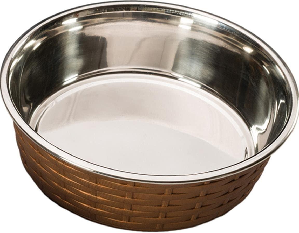 Ethical Pet Soho Basket Weave Dog Bowl, Copper, 55-oz