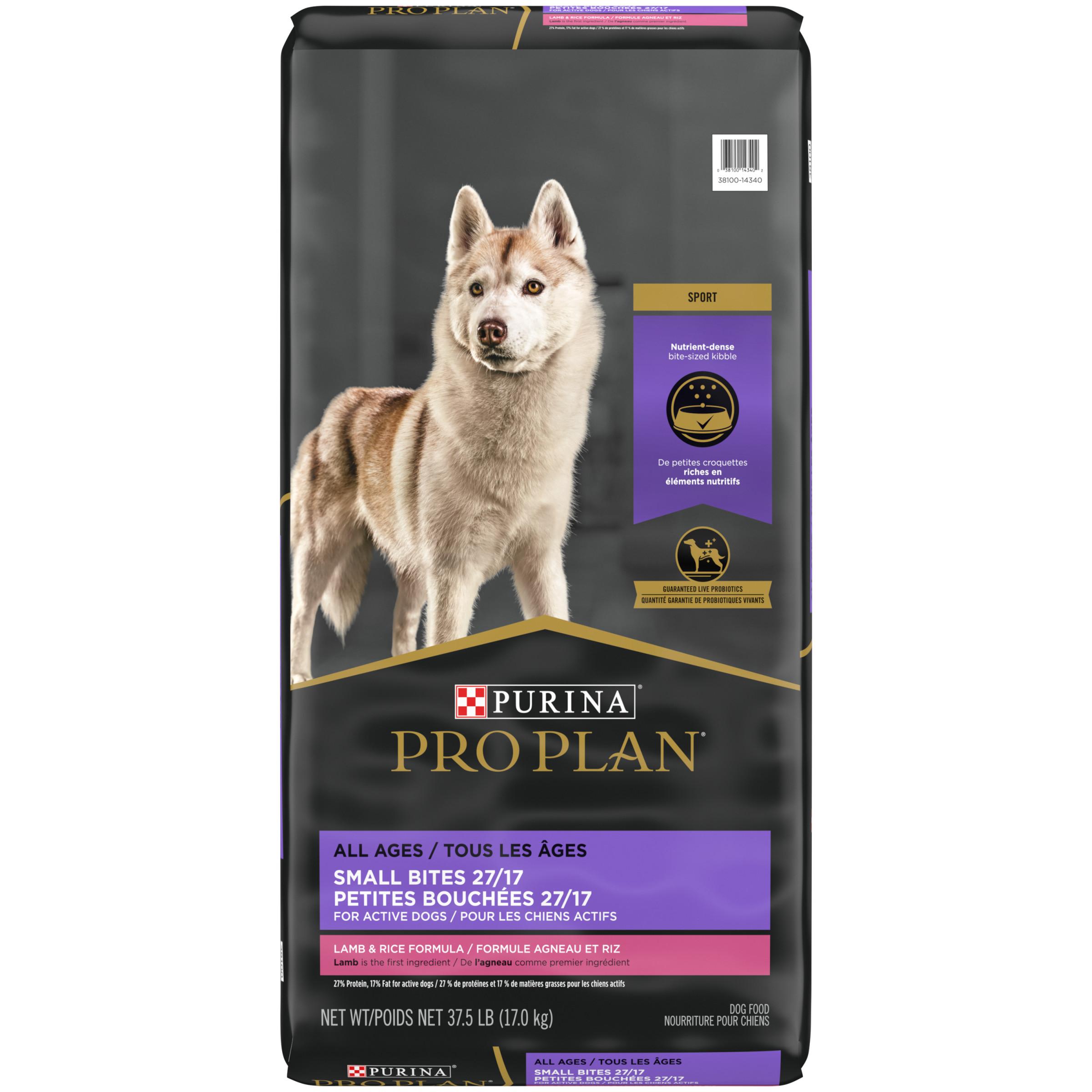Purina Pro Plan Sport Small Bites 27/17 Lamb & Rice Dry Dog Food, 37.5-lb