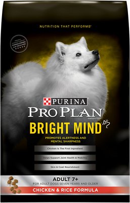 Purina Pro Plan Bright Mind Adult 7+ Chicken & Rice Formula Dry Dog Food, 16-lb