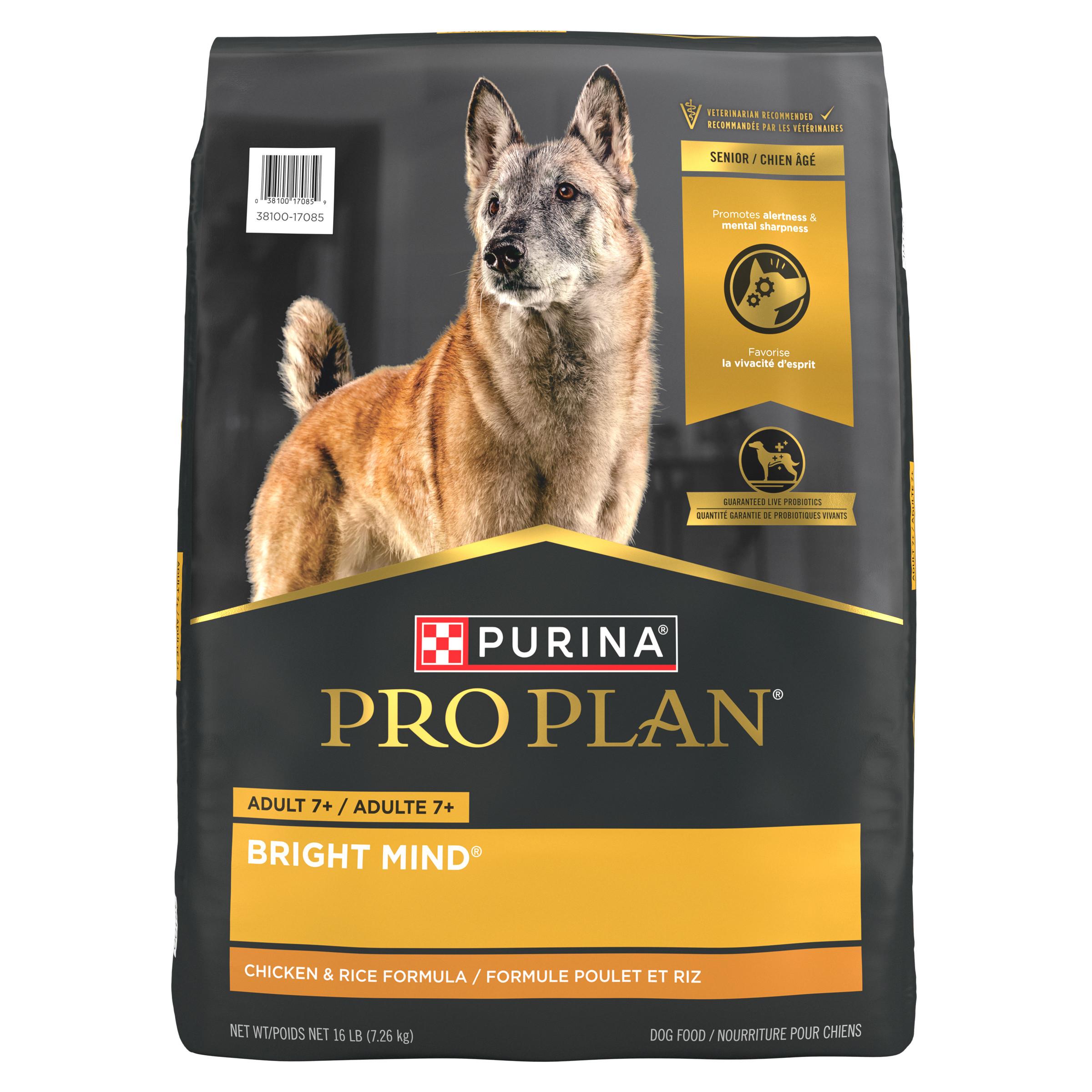 Purina Pro Plan Bright Mind Chicken & Rice Adult 7+ Dry Dog Food, 16-lb