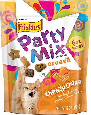 Friskies Party Mix Crunch Cheezy Craze Cat Treats, 6-oz