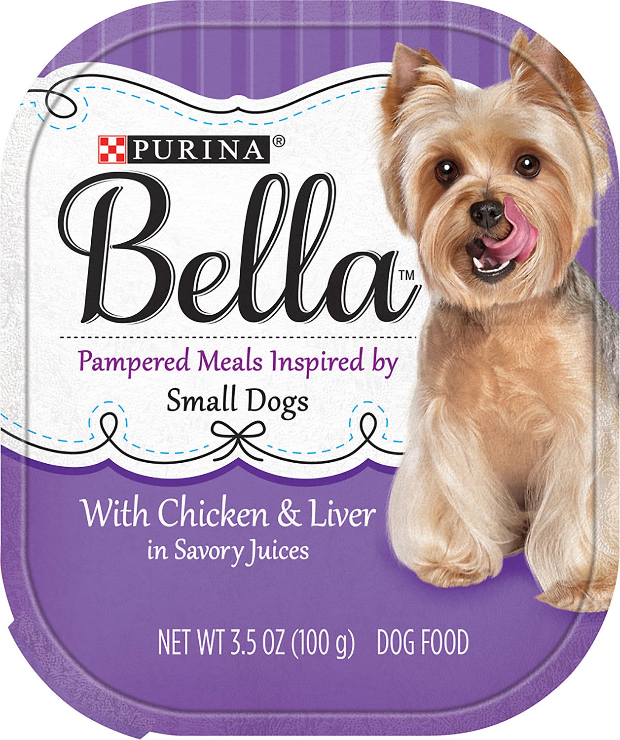 Purina Bella with Chicken & Liver in Savory Juices Small Breed Dog Food Trays, 3.5-oz