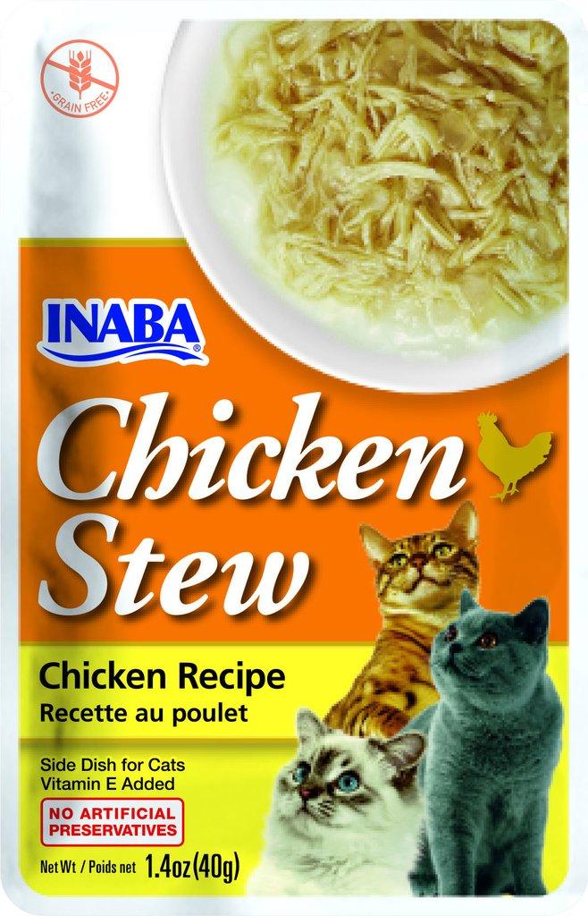 INABA Chicken Stew Chicken Grain-Free Side Dish for Cats, 1.4-oz