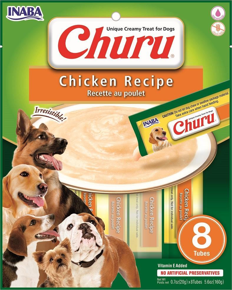 INABA Dog Churu Chicken Grain-Free Dog Treats, 8-pk