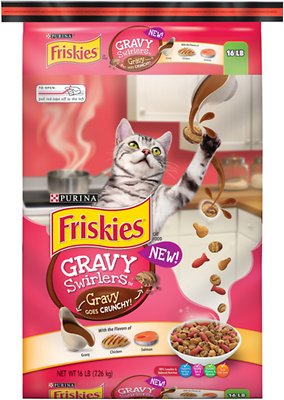 Friskies Gravy Swirlers Chicken and Salmon Flavor Cat Food, 16-lb