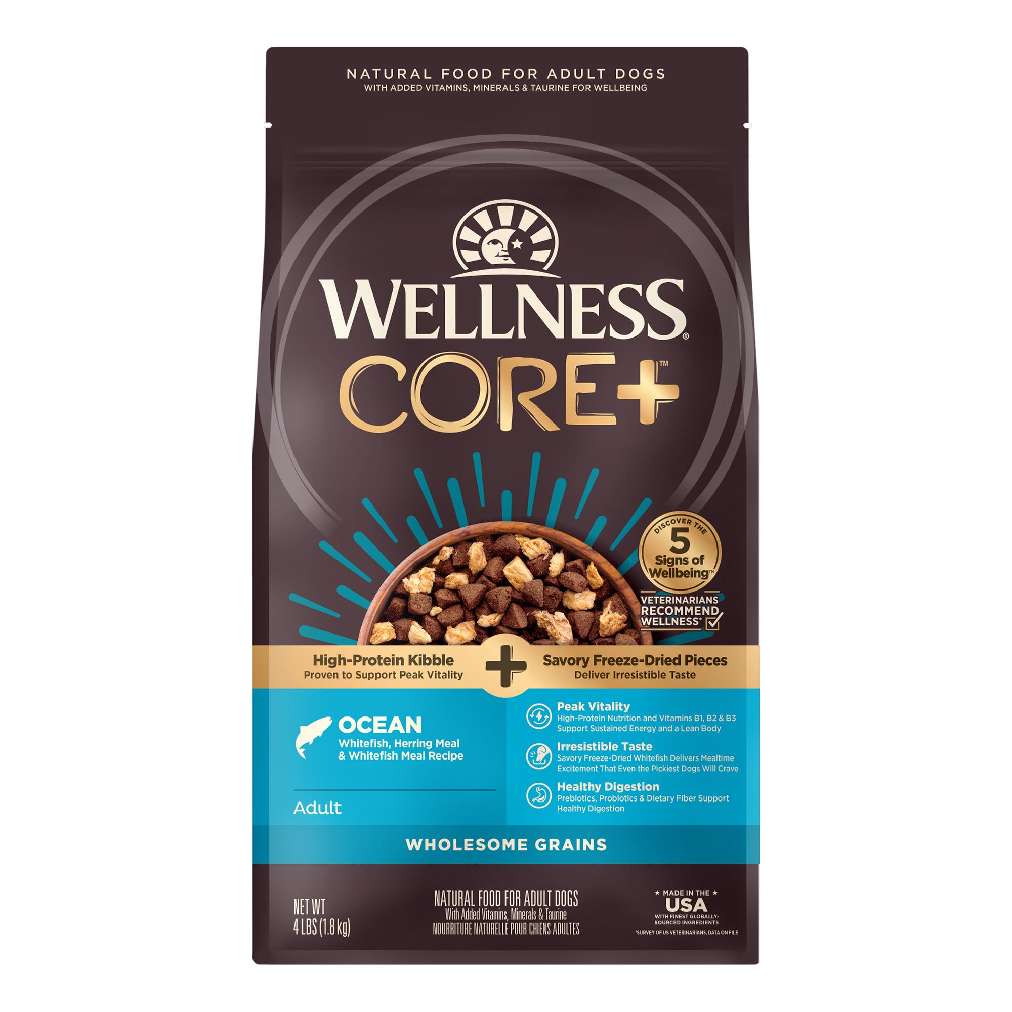 Wellness CORE+ Ocean Whitefish & Herring Wholesome Grains Freeze-Dried Pieces Dry Dog Food