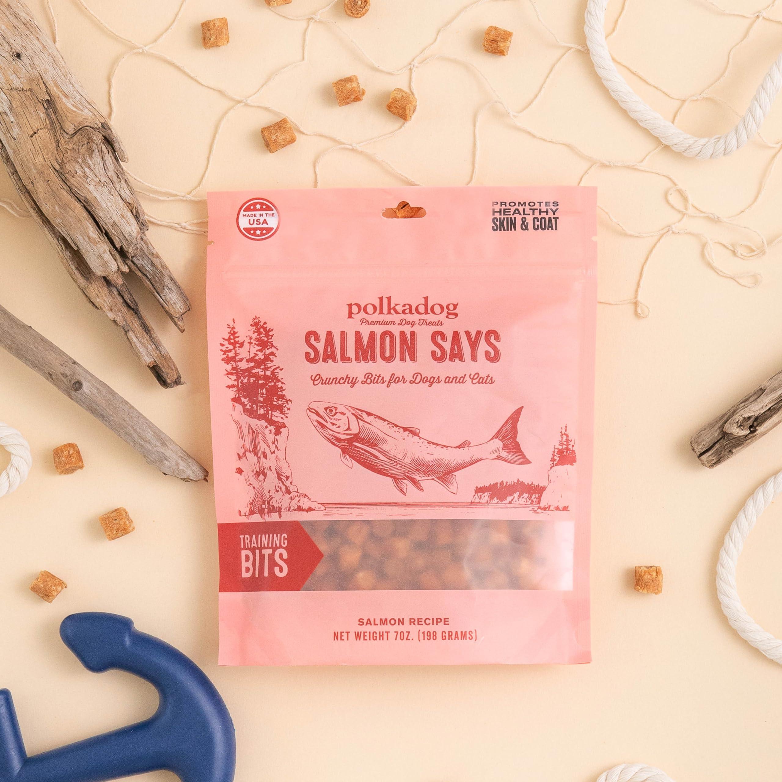 Polkadog Salmon Says Training Bits Dog & Cat Treats, 7-oz