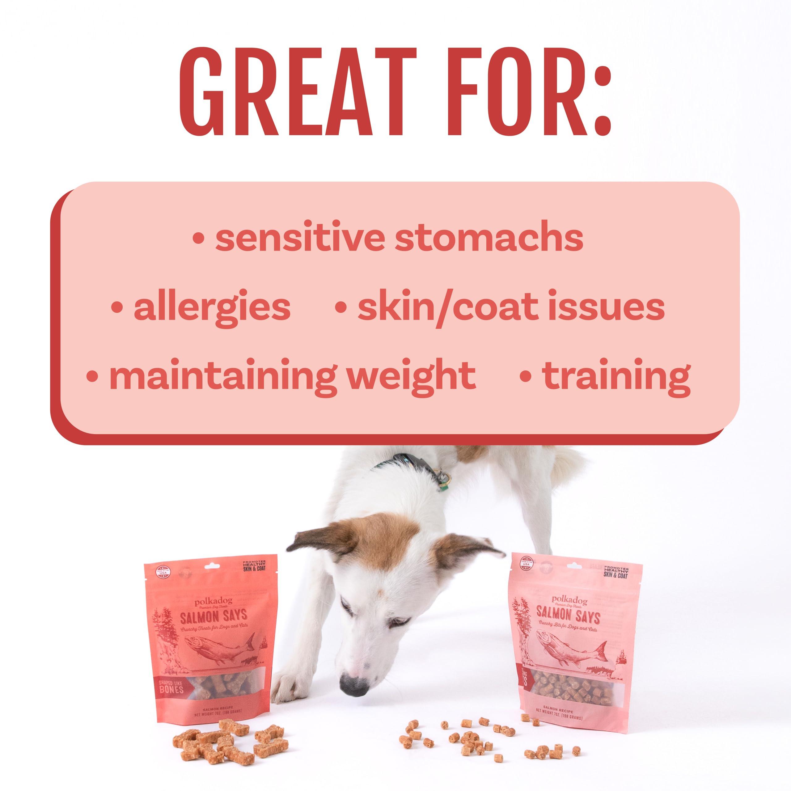 Polkadog Salmon Says Training Bits Dog & Cat Treats, 7-oz
