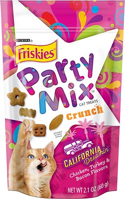 Friskies Party Mix Crunch California Dreamin' Cat Treats, 2.1-oz