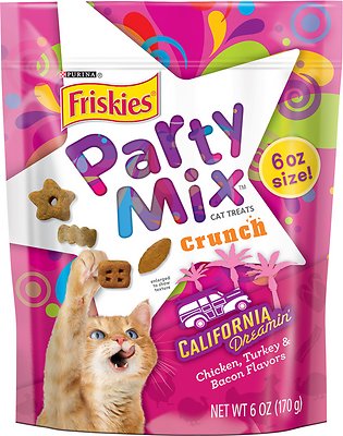 Friskies Party Mix Crunch California Dreamin' Cat Treats, 6-oz