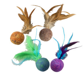 Ethical Pet Wuggles Wool Ball Teaser with Wand Cat Toy