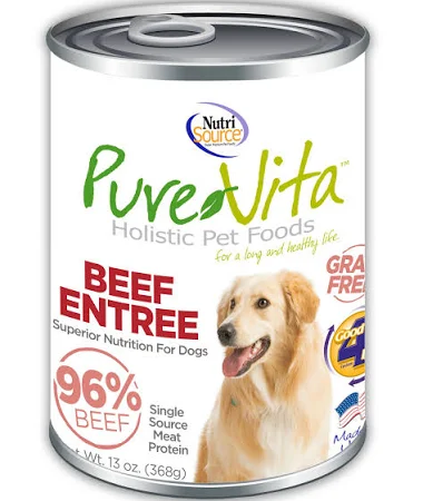 PureVita Grain-Free Beef & Liver Pate Canned Dog Food, 13-oz, case of 12 (**)