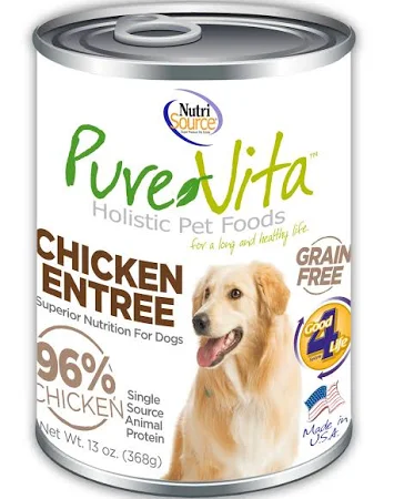 PureVita Grain-Free Chicken Pate Canned Dog Food, 13-oz, case of 12 (**)