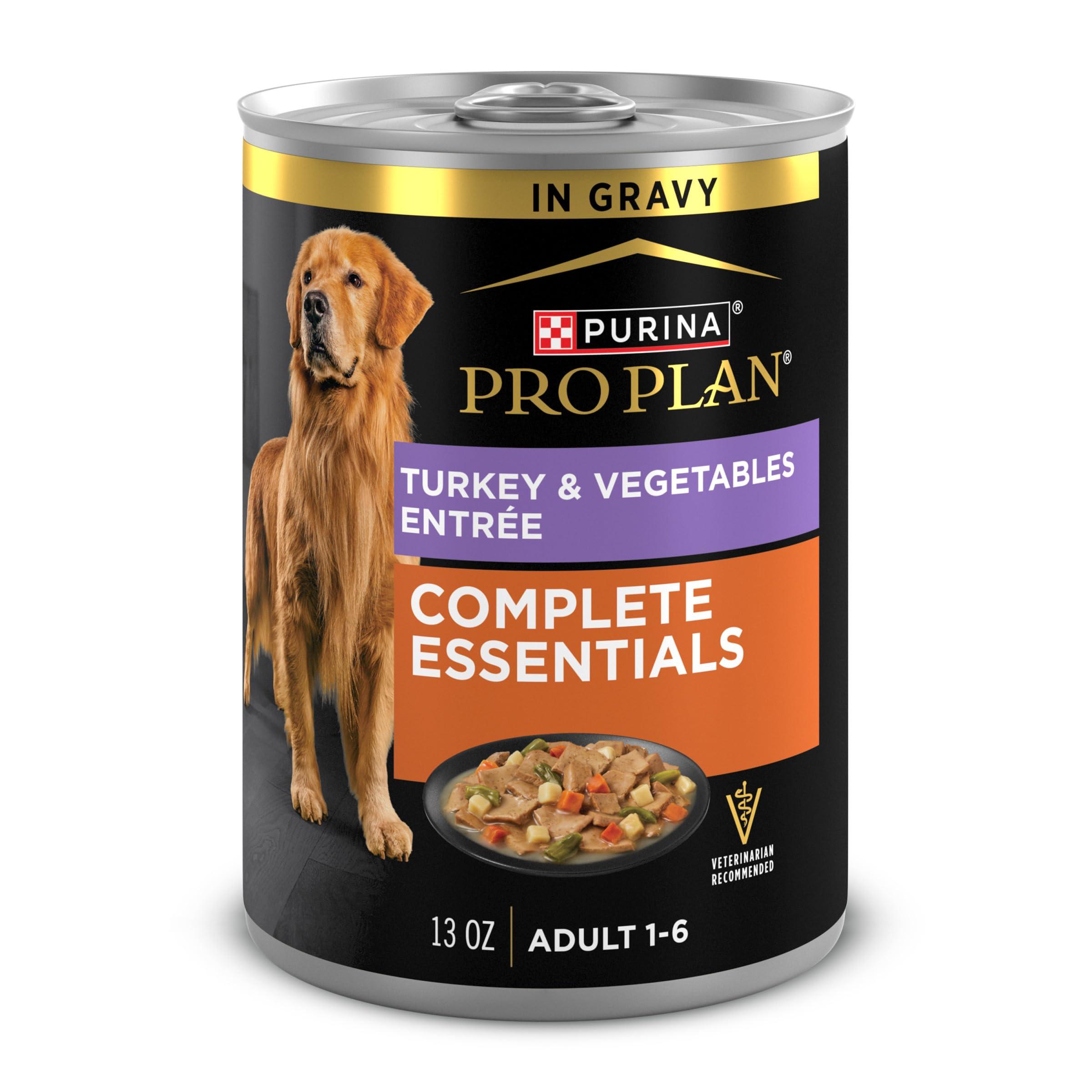 Purina Pro Plan Complete Essentials Turkey & Vegetables Entree Slices in Gravy Adult Wet Dog Food Can