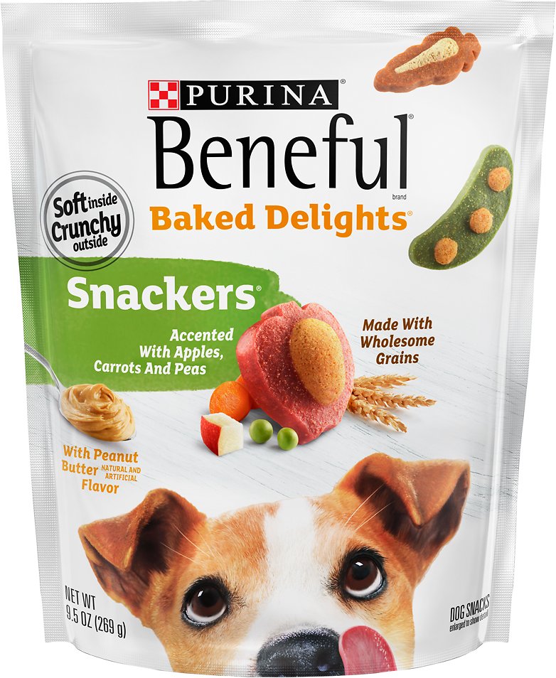 Purina Beneful Baked Delights Snackers with Apples, Carrots, Peas & Peanut Butter Dog Treats