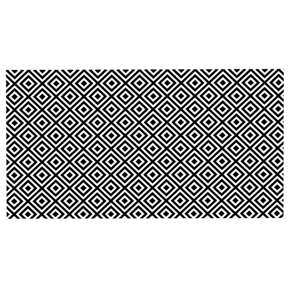 Time To Roar Original Ribbed Foam Litter Mat, Black & White Geometric