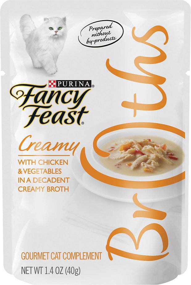 Fancy Feast Creamy Broths with Chicken & Vegetables Supplemental Cat Food Pouches, 1.4-oz (Size:  1.4-oz)