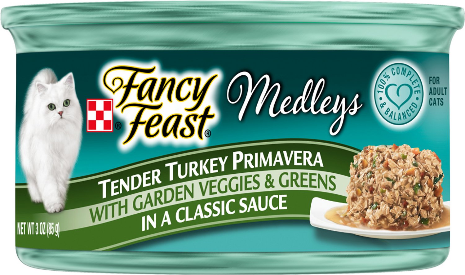 Fancy Feast Medleys Tender Turkey Primavera Canned Cat Food, 3-oz (Size: 3-oz)
