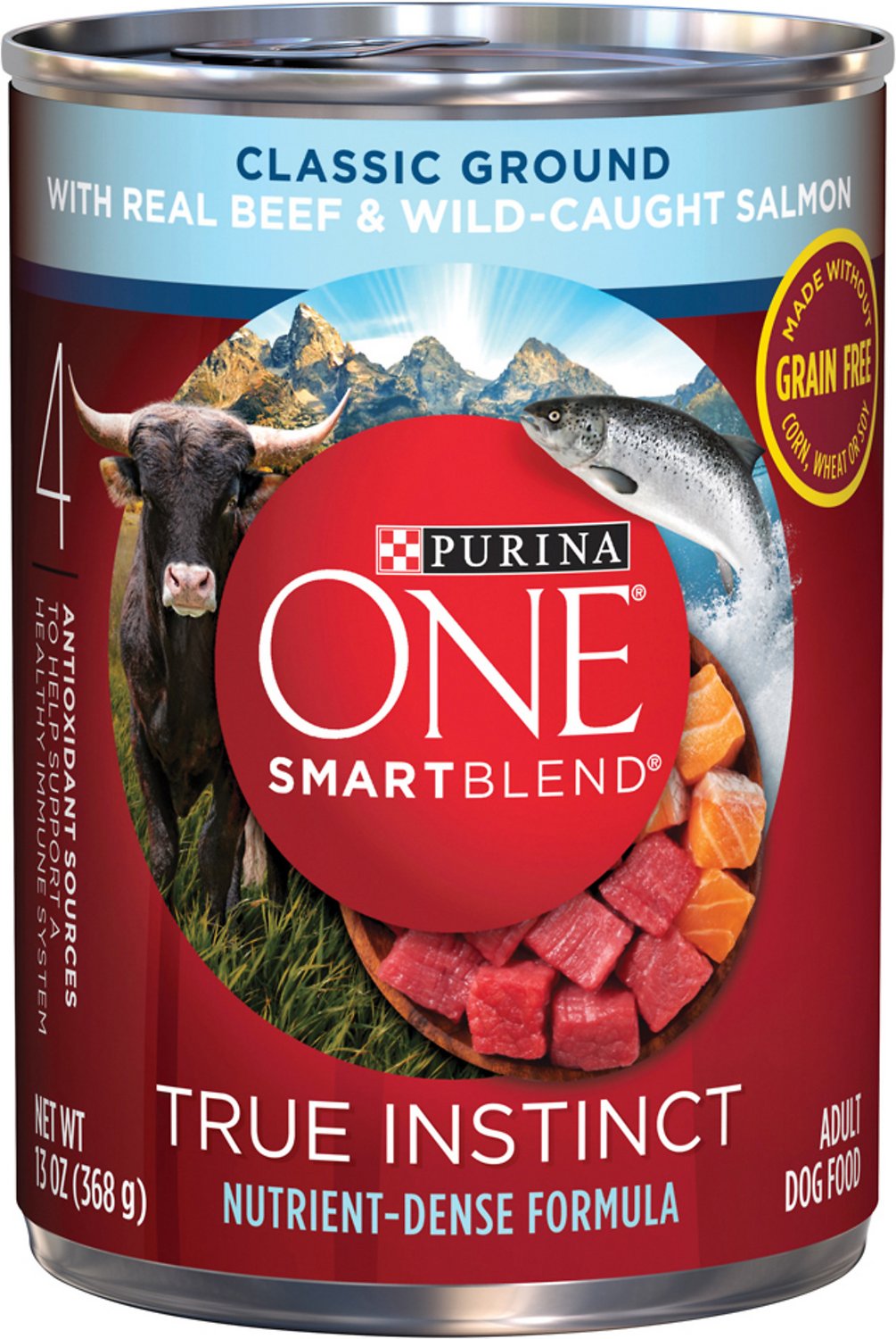 Purina ONE SmartBlend True Instinct Classic Ground with Real Beef & Wild-Caught Salmon Dog Food