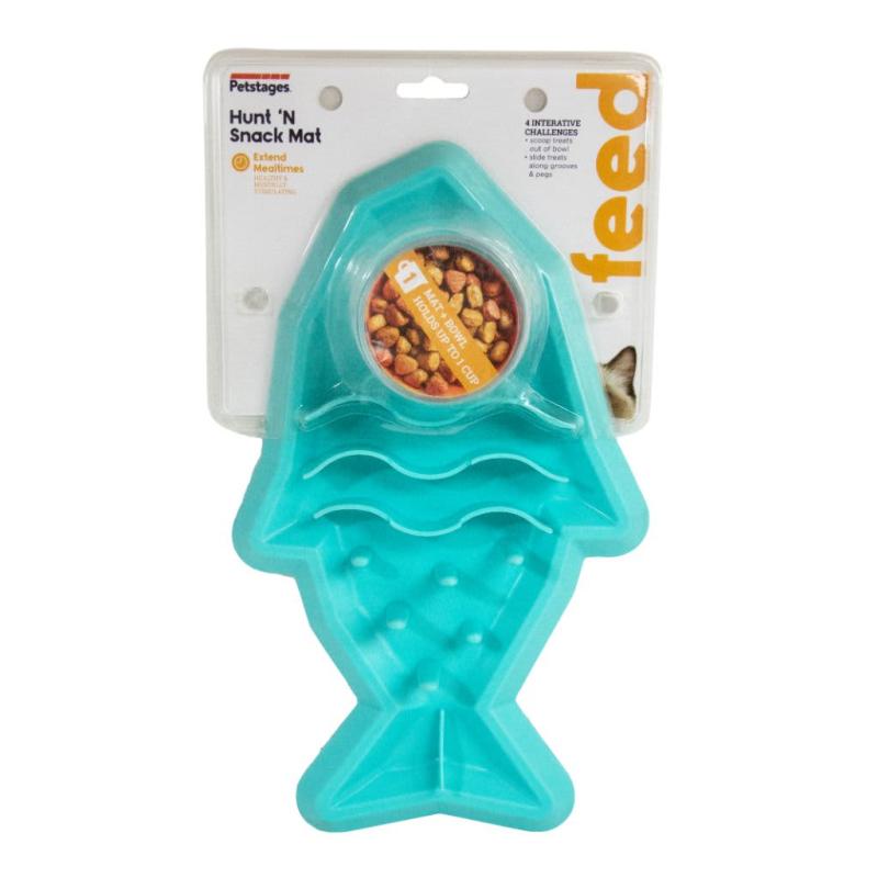 Outward Hound Hunt N' Snack Mat Cat Slow Feeder, Blue