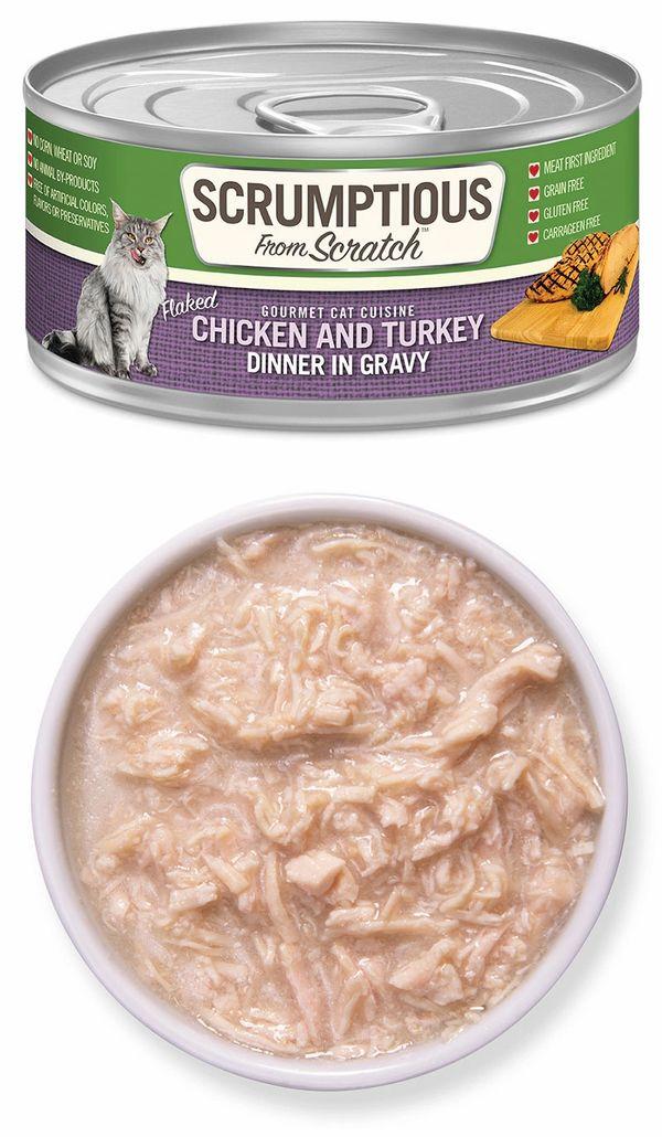 Scrumptious From Scratch Flaked Chicken & Turkey in Gravy Wet Cat Food