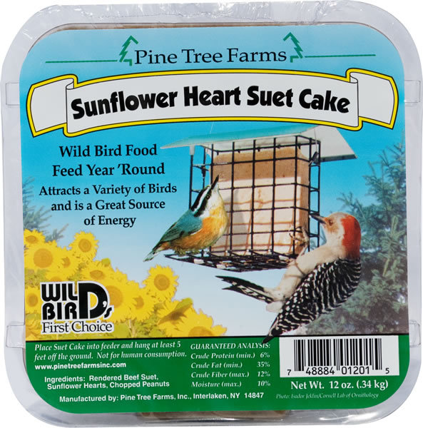 Pine Tree Farms Sunflower Heart Suet Cake, 12-oz