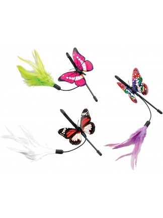 Ethical Pet Spot Fluttery Butterfly Teaser Wand Cat Toy, 8-in (Size: 8-in)