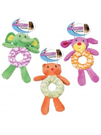 Ethical Pet Spot Lil Spots Plush Ring Dog Toy, Color Varies, 7.5-in