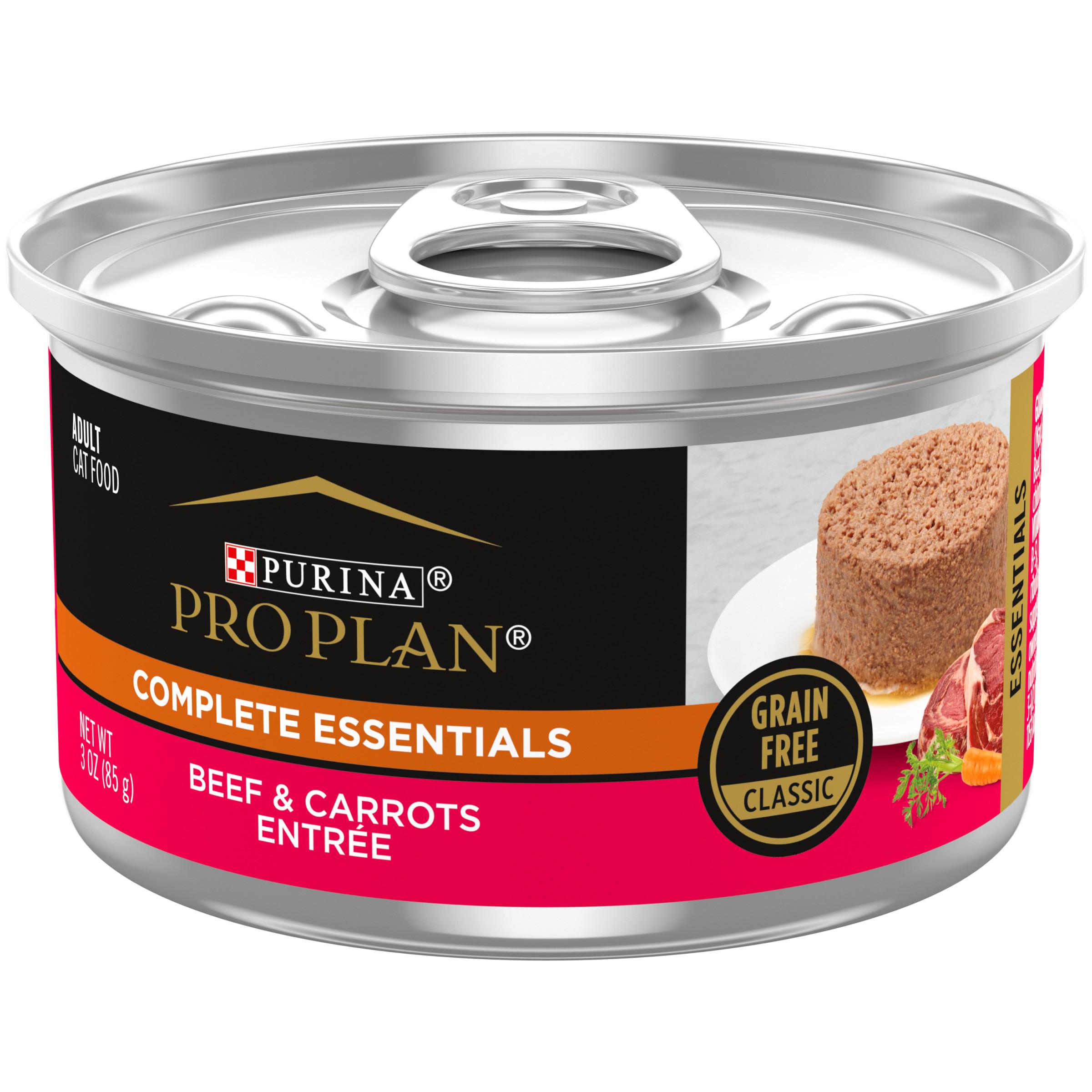 Purina Pro Plan Complete Essentials Beef & Carrots Entree Grain-Free Wet Cat Food Can