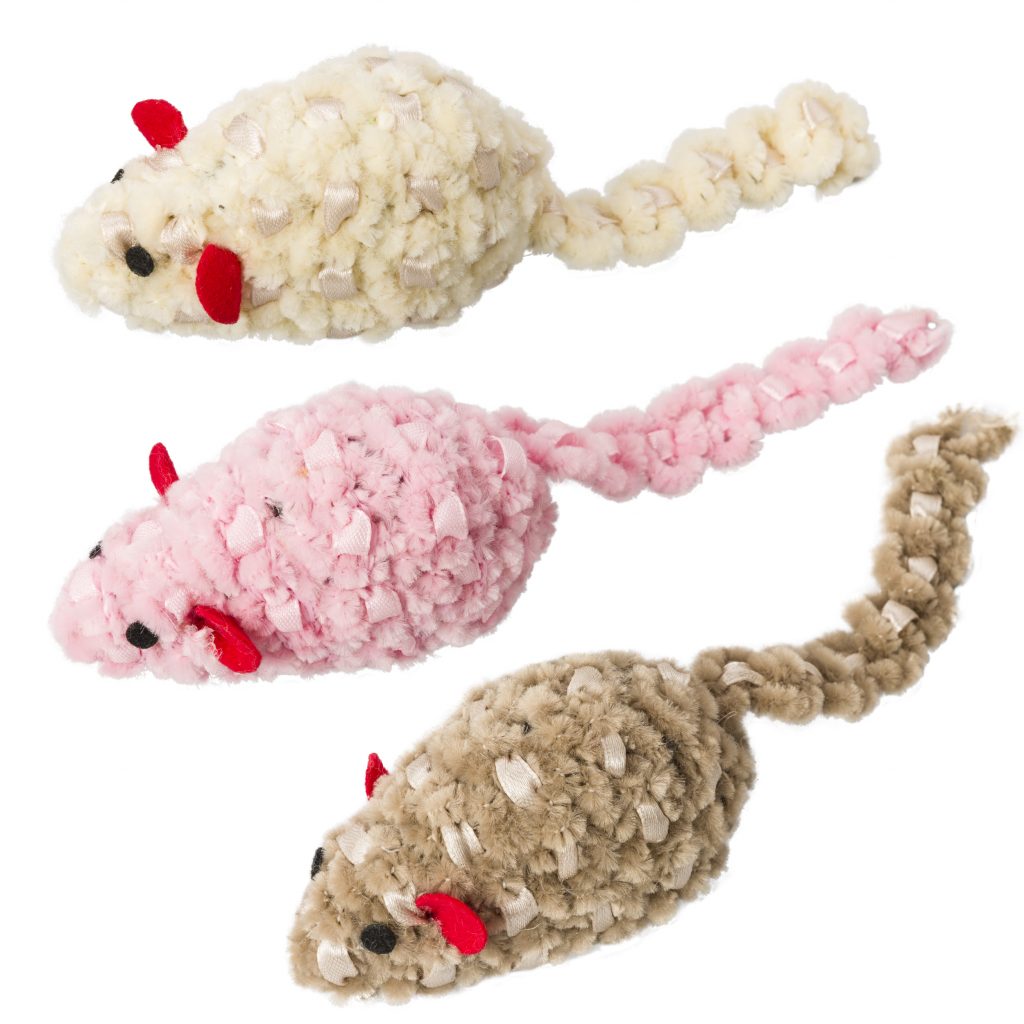 Ethical Pet Spot Chenille Chaser Mouse Cat Toy, Color Varies