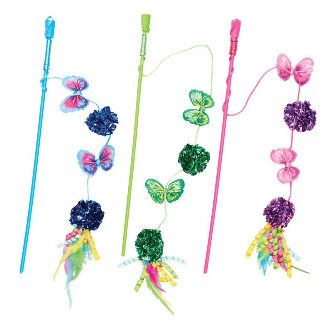 Ethical Pet Spot Butterfly & Mylar Wand Cat Toy, Color Varies