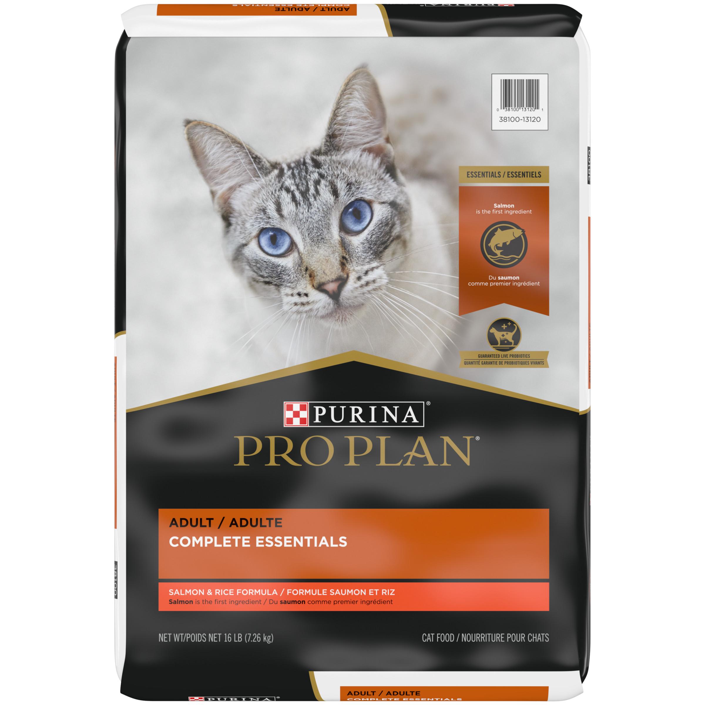 Purina Pro Plan Complete Essentials Salmon & Rice Adult Dry Cat Food, 16-lb