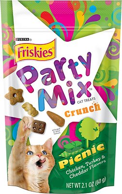 Friskies Party Mix Crunch Picnic Cat Treats, 2.1-oz