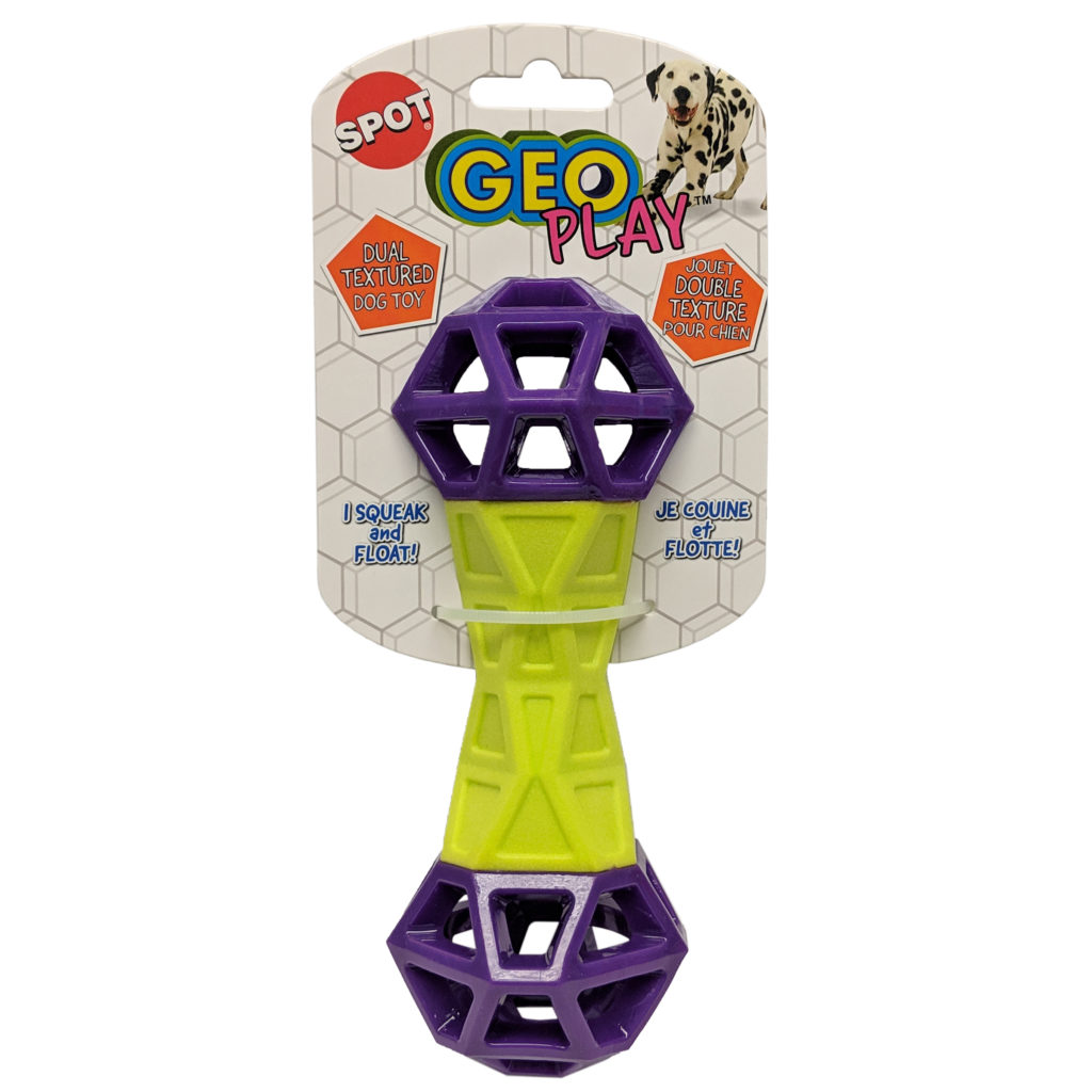 Ethical Pet Spot Geo Play Dual Texture Dumbbell Dog Toy