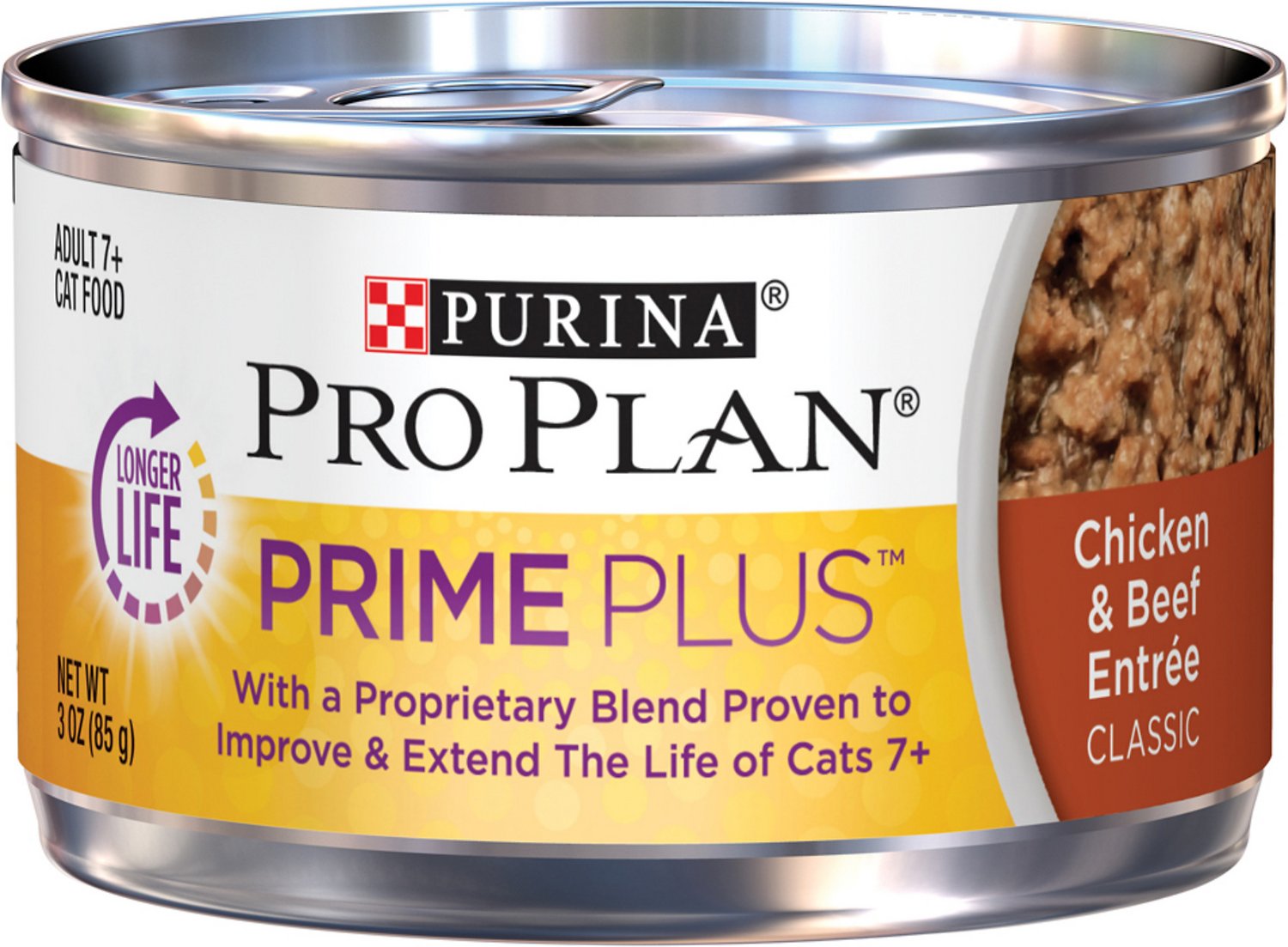 Purina Pro Plan Prime Plus Adult 7+ Chicken & Beef Entree Classic Canned Cat Food