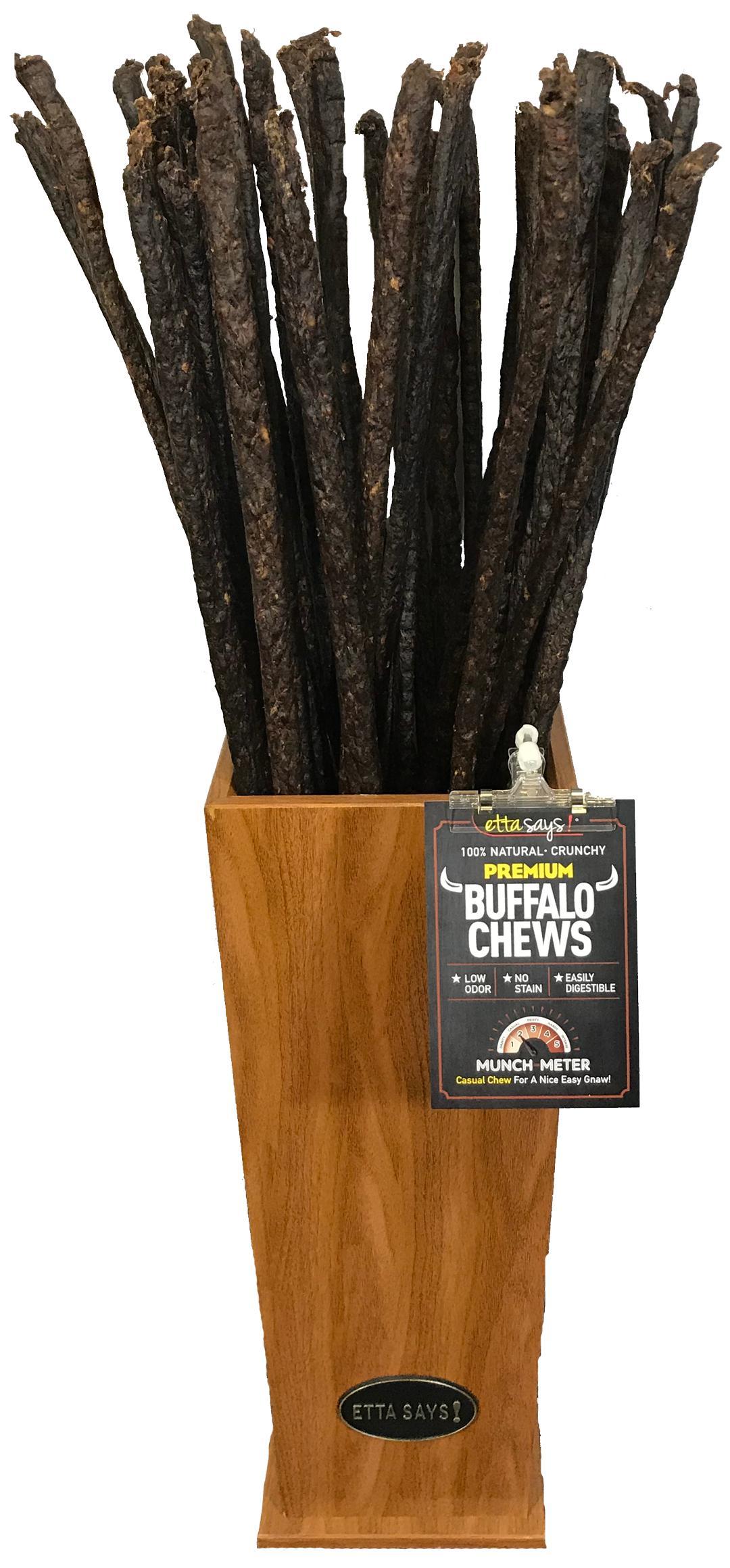 Etta Says! Premium 3' Crunchy Buffalo Dog Chews, 54-count