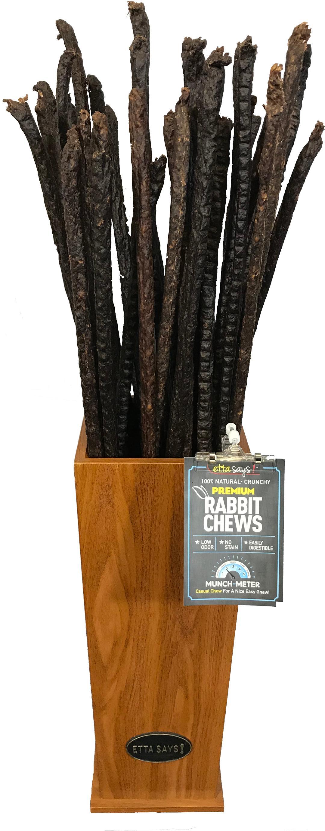 Etta Says! Premium 3' Crunchy Rabbit Chew Dog Treats, 54-count