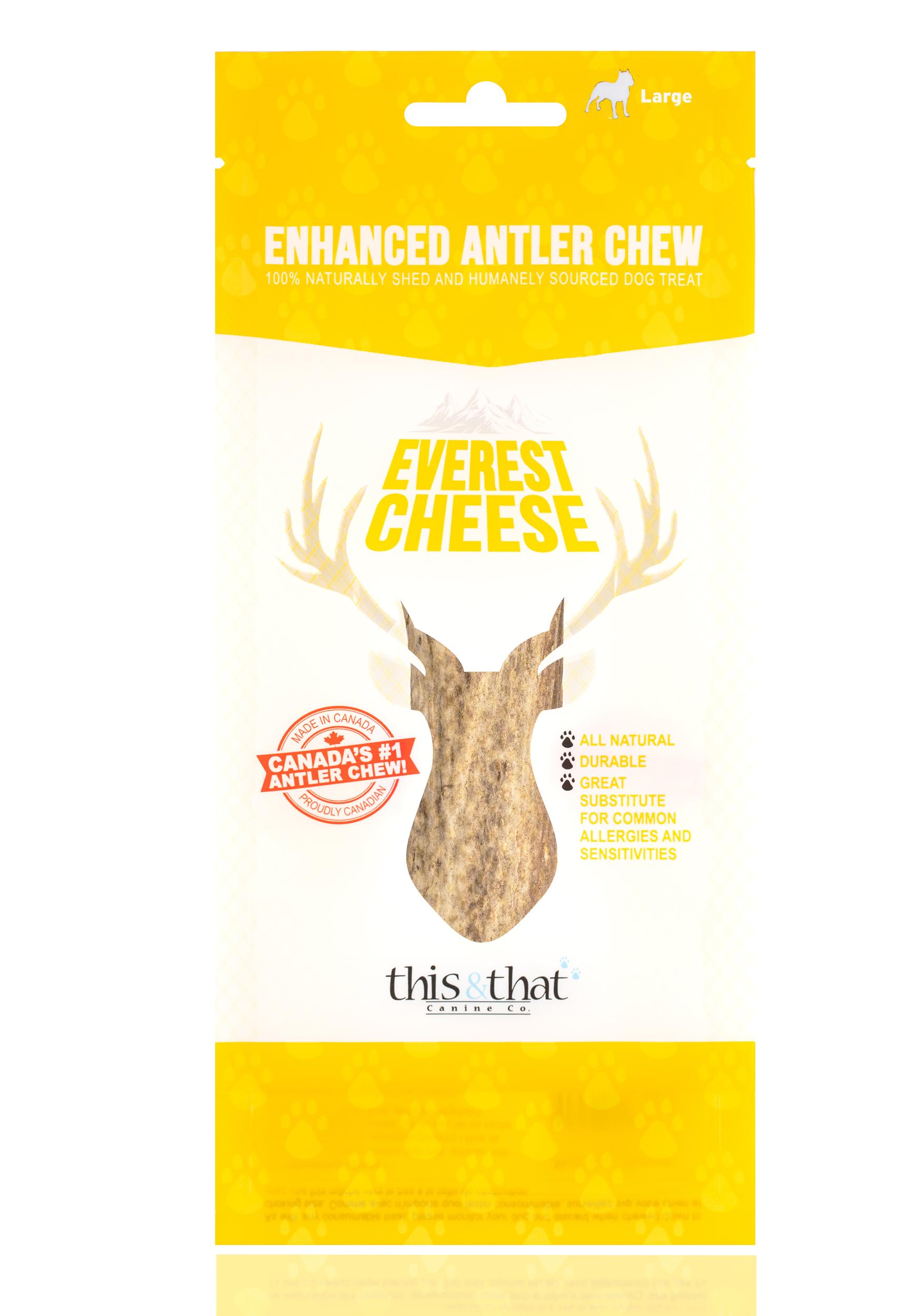 This & That Everest Cheese Enhanced Antler Chew Dog Treats, Large