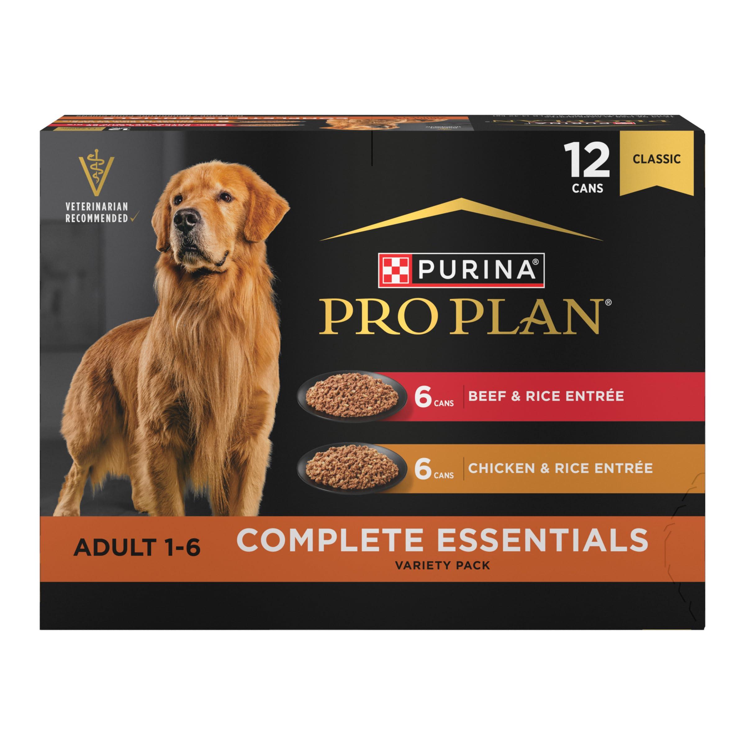 Purina Pro Plan Complete Essentials Chicken & Beef Entree Variety Pack Wet Dog Food Can, 13-oz, 12-pk (Size: 13-oz, 12-pk)