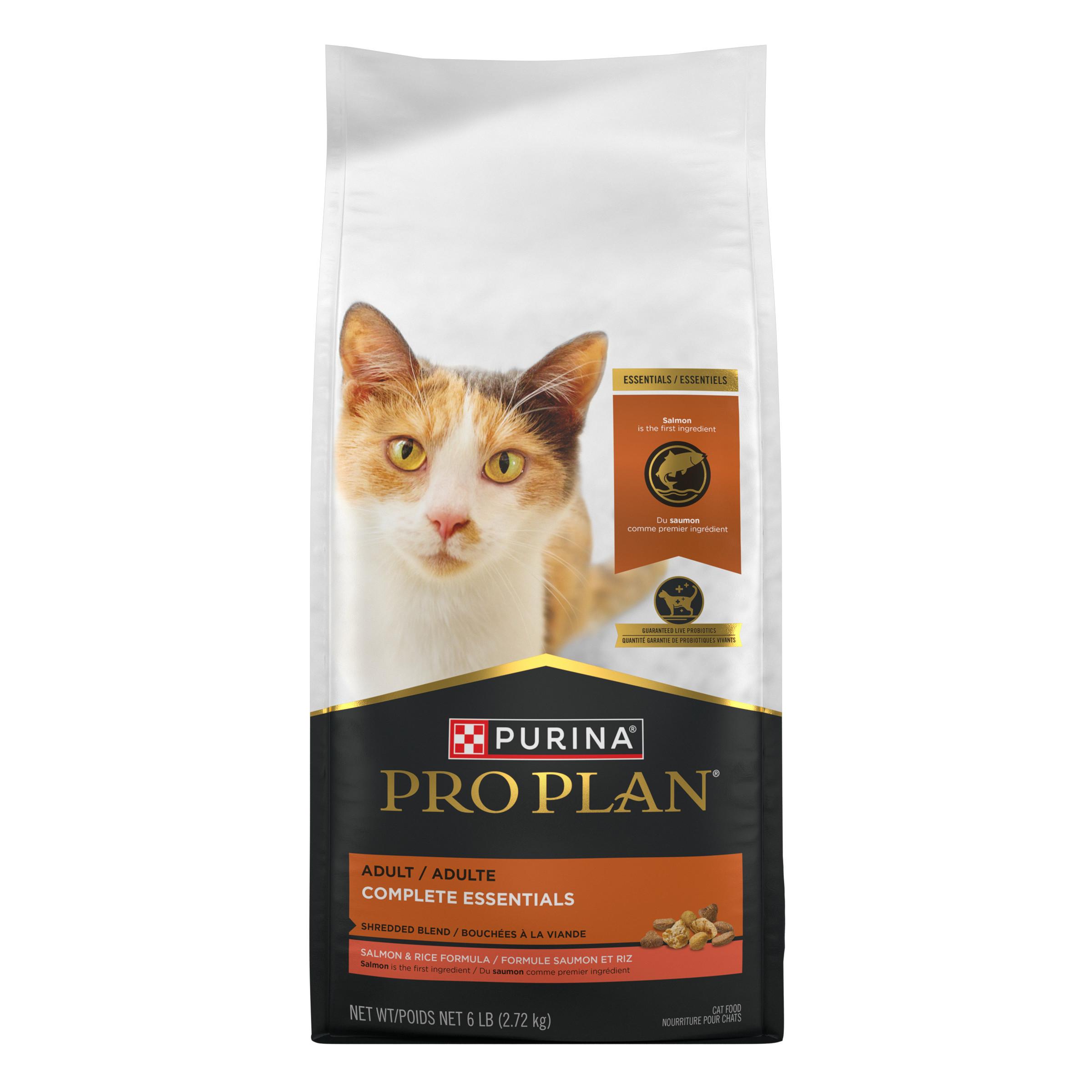 Purina Pro Plan Complete Essentials Shredded Blend Salmon & Rice Adult Dry Cat Food, 6-lb